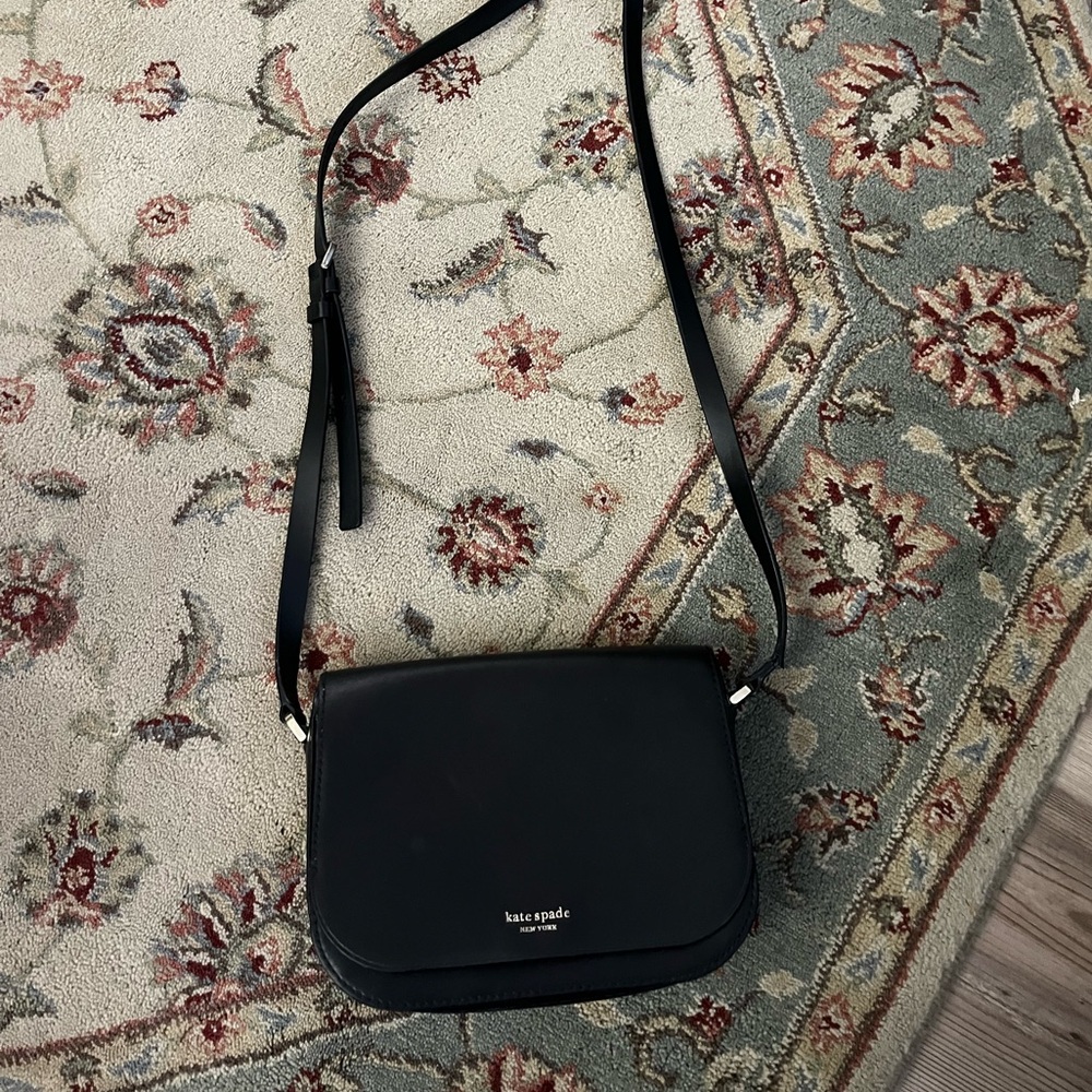 kate spade womens purse black, light pink inside
